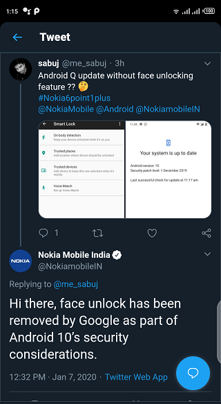 Nokia-6.1-Plus-Android-10-update-removes-face-unlock