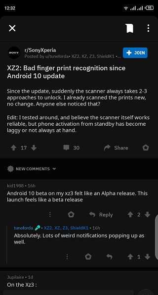 Xperia-XZ3-and-XZ2-fingerprint-bug-after-Android-10