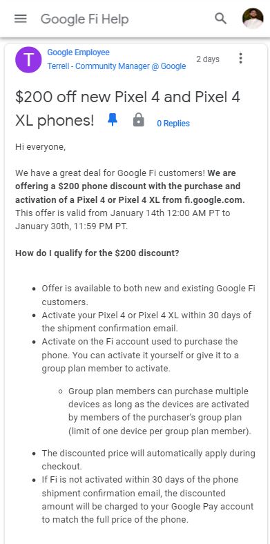 google pixel 4 discount