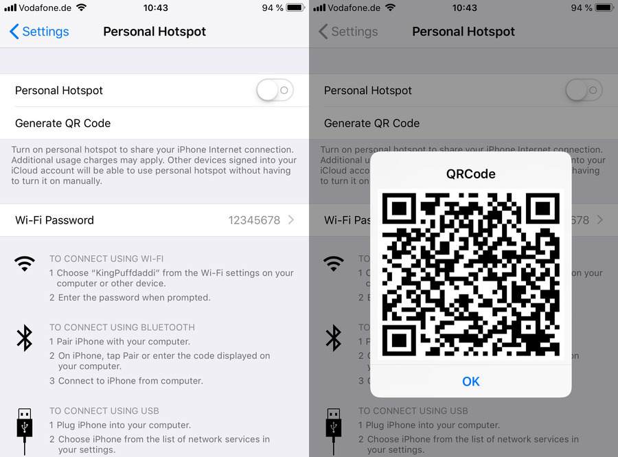 Want to generate QR code for Personal Hotspot of your iPhone? This free jailbreak tweak should do the job