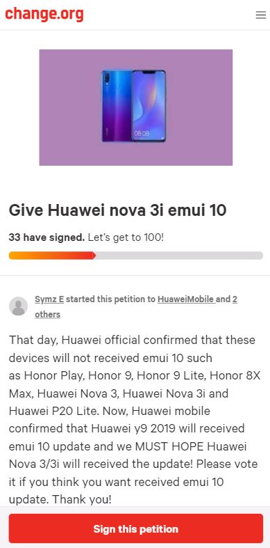 noav 3i emui 10 petition