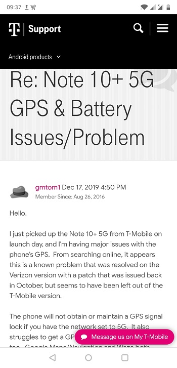 note 10+ gps