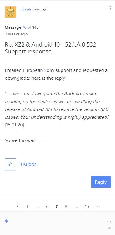 xperia xz2 android 10.1 update