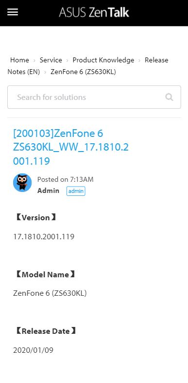 zenfone 6 update january 2020