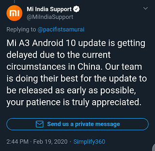 Android-10-update-for-Mi-A3-delay