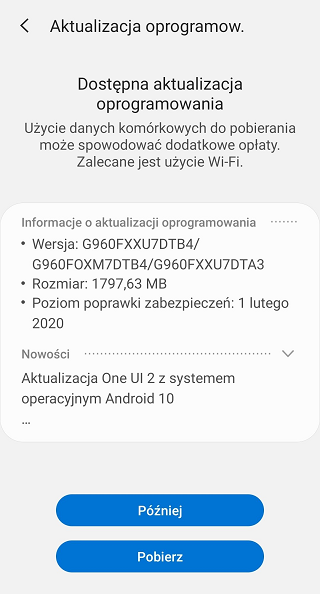 Android-10-update-in-Poland-for-Galaxy-S9