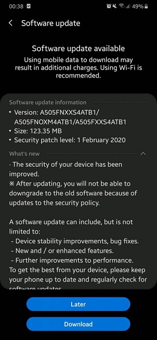 Galaxy-A50-February-2020-security-patch