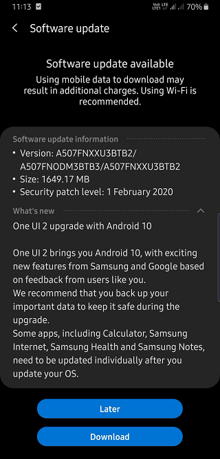 Galaxy-A50s-Android-10-update-India