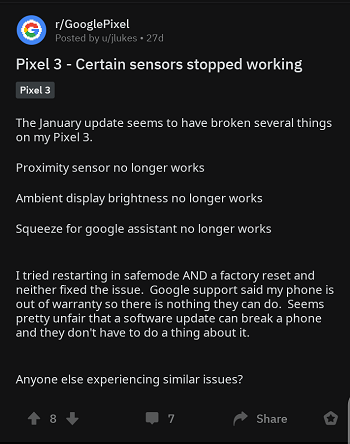 Google-Pixel-3-sensors-broken-after-January-update