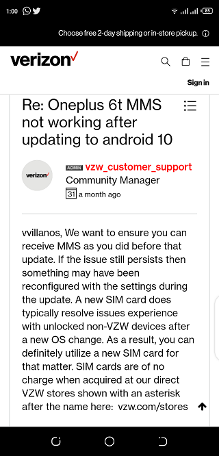 OnePlus-6T-Verizon-messaging-issues