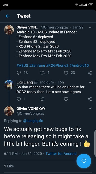 ROG-Phone-II-Android-10-update-delay