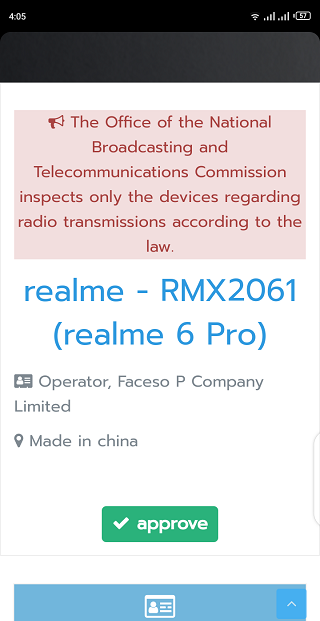 Realme-6-Pro-cleared-by-NBTC