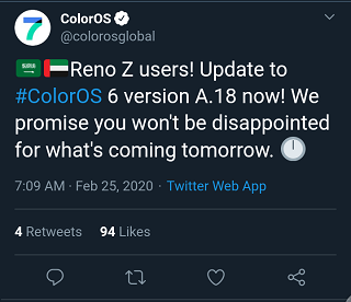 Reno-Z-ColorOS-7-update