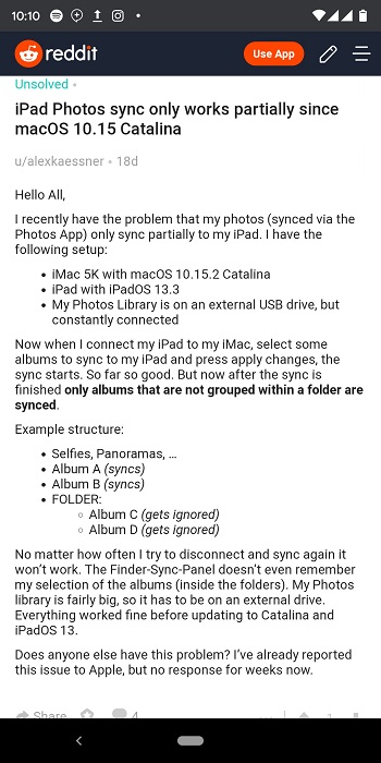 iphone macos sync issue