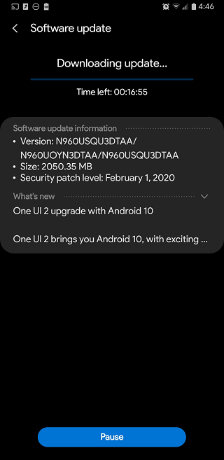 Sprint-Galaxy-Note-9-Android-10-update