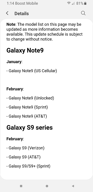 Sprint-Galaxy-S9-Android-10-release-date