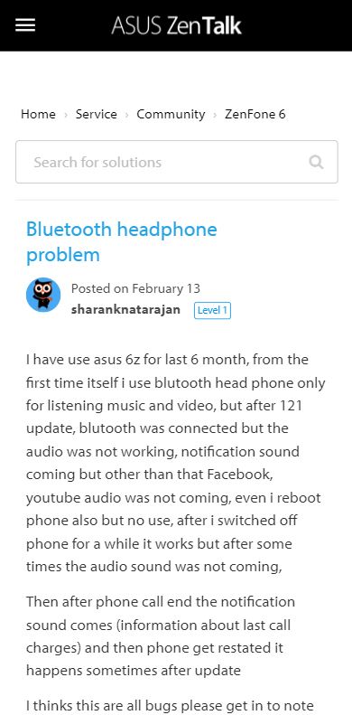 bluetooth issue zenfone 6
