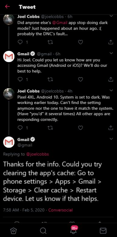 Enable On Gmail Dark Android Mode