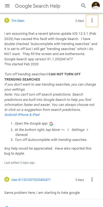 google search issue