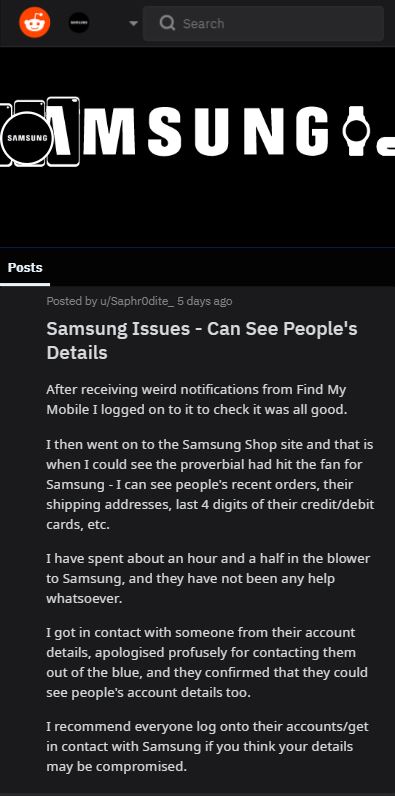 samsung find my mobile issue