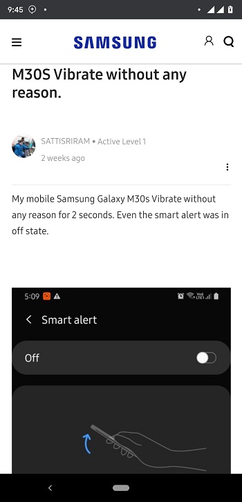 Samsung vibrating issue