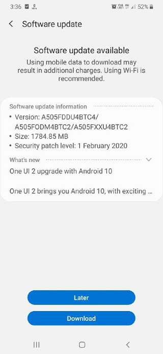 Galaxy-A50-Android-10-update-India
