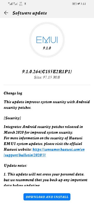 Huawei-Y9-2019-March-security-update