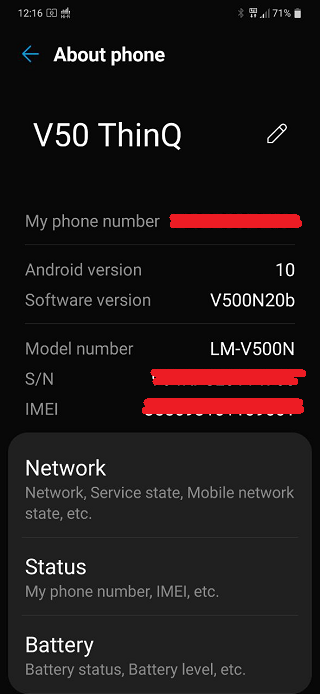 LG V50 ThinQ Android 10 update in Korea