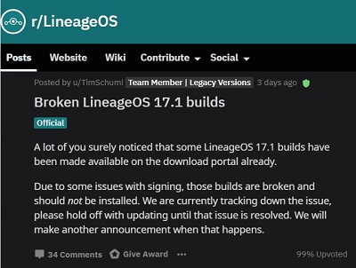 LineageOS-17.1-update
