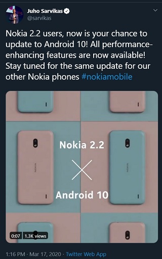 Nokia-2.2-Android-10-update