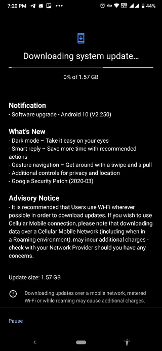 Android 10 Nokia 7.2