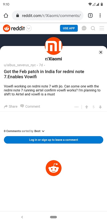 Redmi Note 7 VoWiFi Working