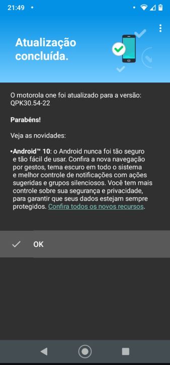 android 10 moto one brazil
