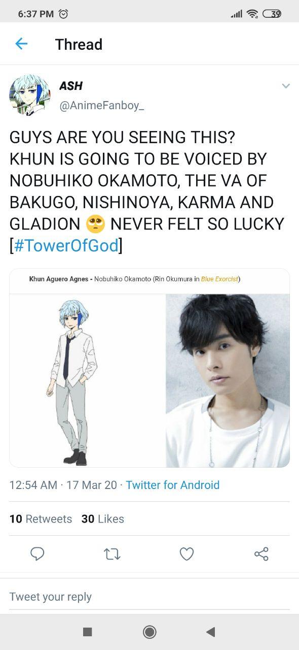 Tower of God: 'My Hero Academia's Nobuhiko Okamoto to Voice Khun