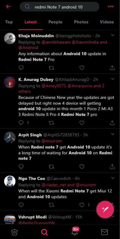 redmi note 7 android 10 search