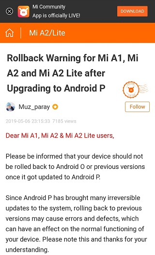 Xiaomi Mi A3 Android 10 update
