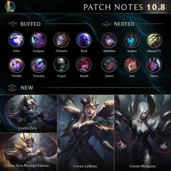 league of legends patch notes
