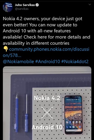 Nokia-4.2-Android-10-update-arrives
