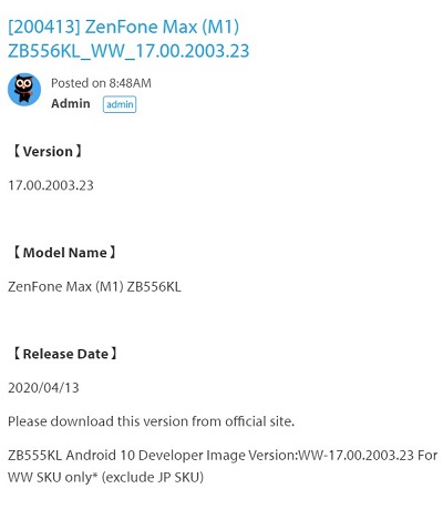 ZenFone-Max-M1-Android-10-update