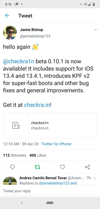 checkra1n 0.10.1