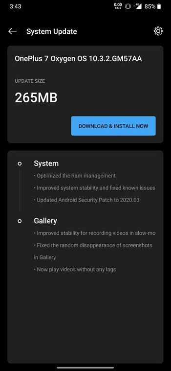 oneplus 7 march security patch update
