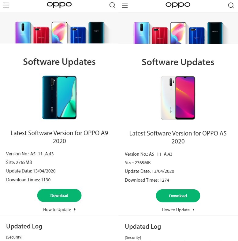 oppo a9 and a5 2020 feb update