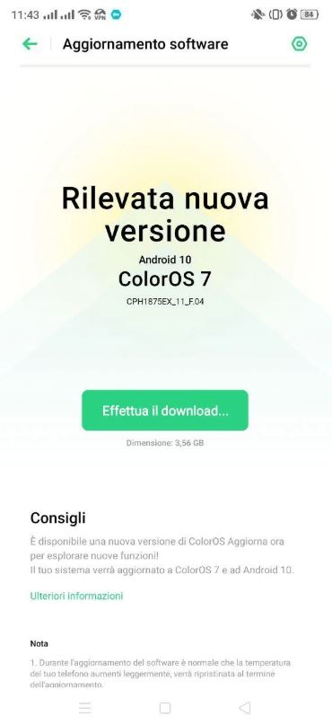 oppo find x italy android 10