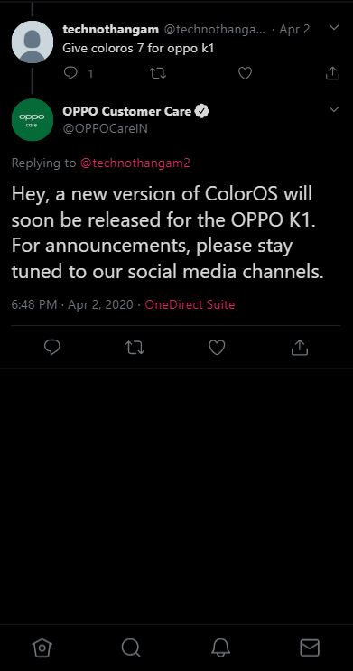 oppo k1 android 10 delay