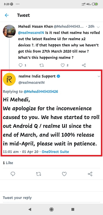 realme x2 android 10 timeline