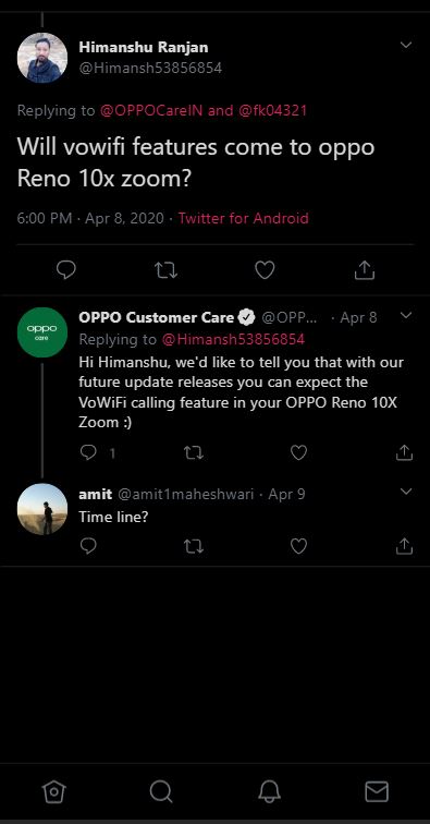 reno 10x zoom vowifi feature confirmed
