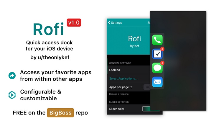 Say hello to Rofi, a new jailbreak tweak that offers a quick access dock for iOS devices