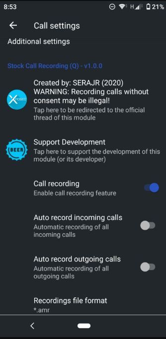 xposed module xperia grabación de llamadas
