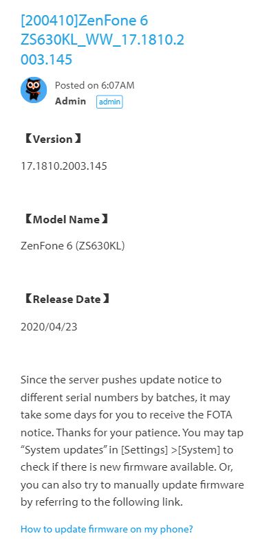 zenfone 6z asus update
