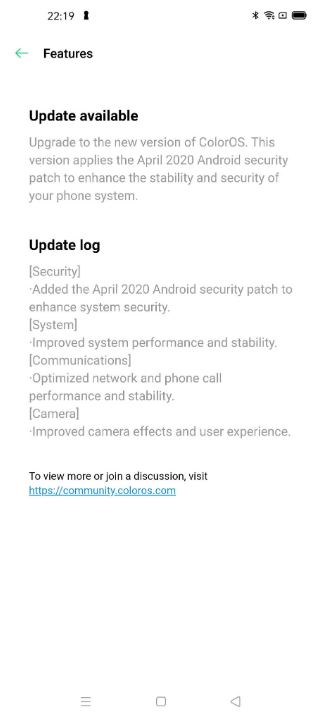 coloros 7.1 april patch oppo find x2 pro